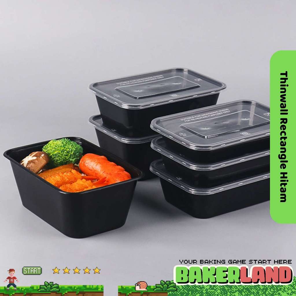 Thinwall Hitam Premium / Wadah plastik / Food Container / Thinwall Special Edition Warna / Lunch Box
