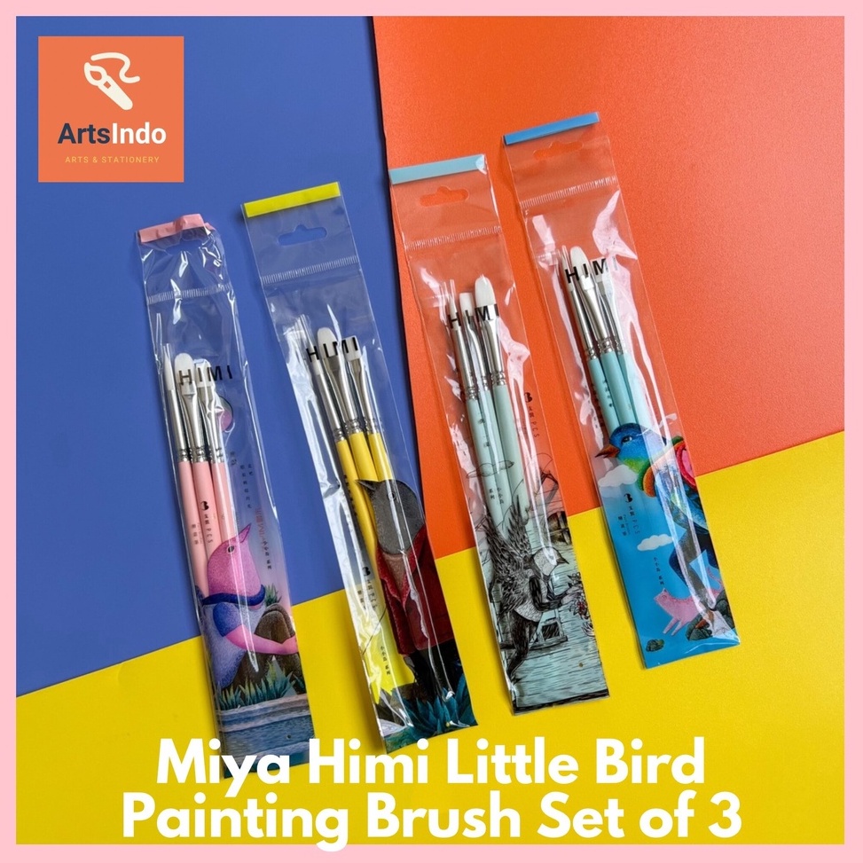 

KODE S1H8 Miya Himi Little Bird Painting Brush Kuas Lukis Set of 3