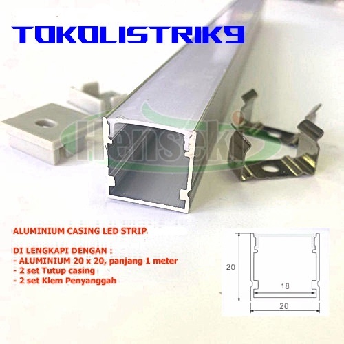 Housing LED Strip Aluminium / Casing LED Strip Aluminium Model U Tebal