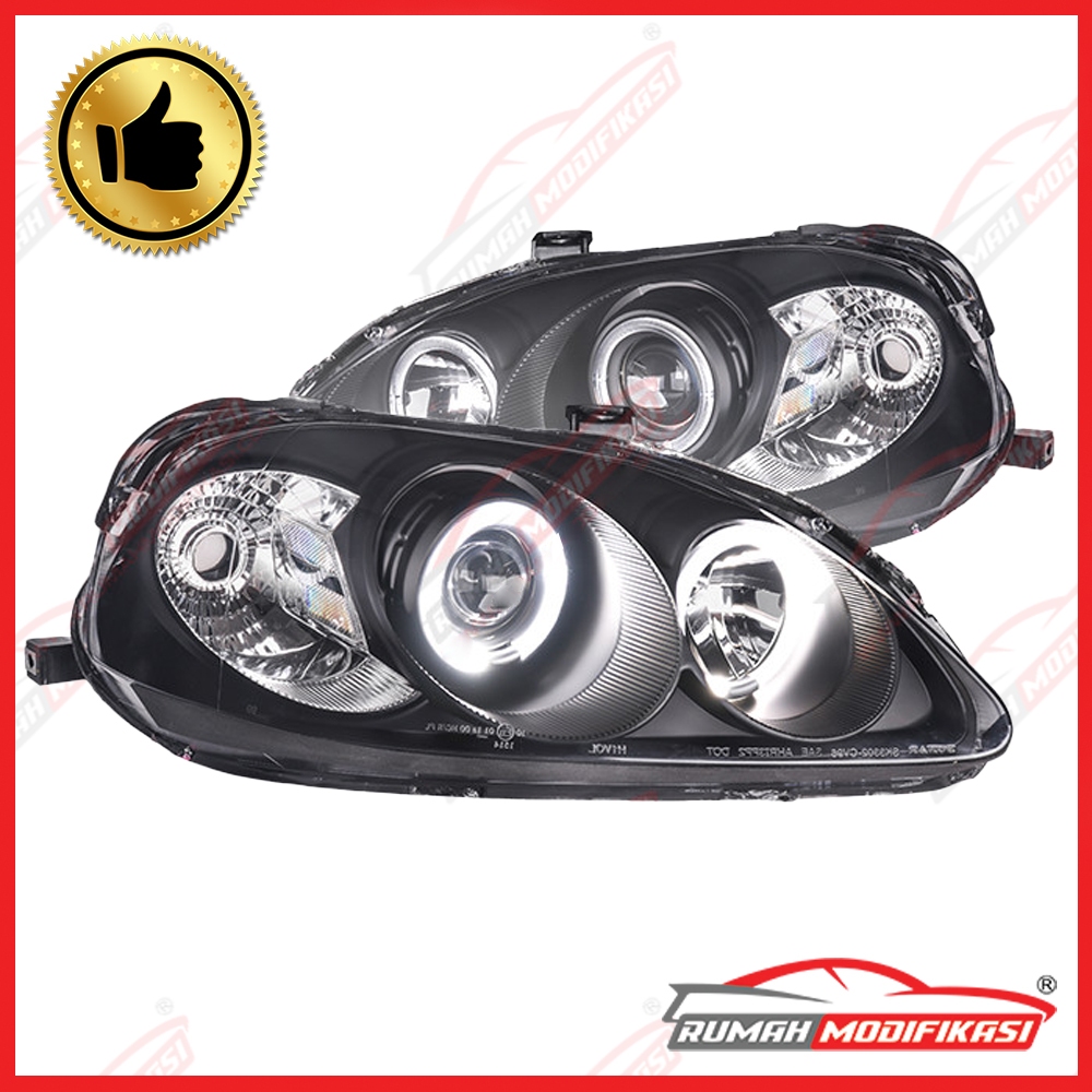 HEADLAMP - HONDA CIVIC FERIO 1999-2000 - ANGLE EYES - BLACK-SONAR
