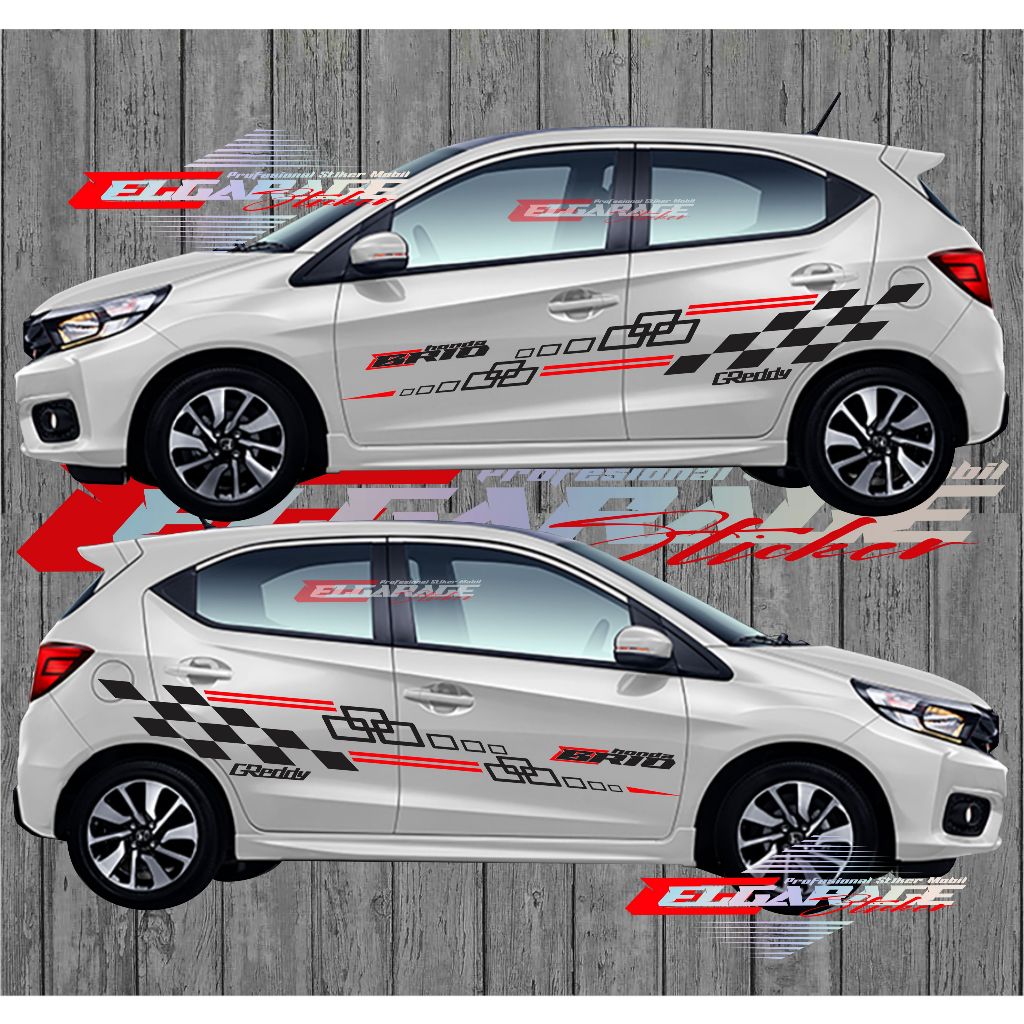 Stiker mobil brio sticker mobil honda brio stiker body samping mobil honda brio terbaru