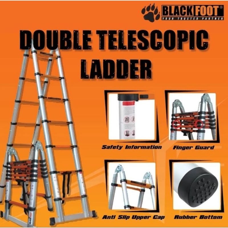 Tangga Teleskopik Dobel Blackfoot / Tangga Double Telescopic 3,8 Meter
