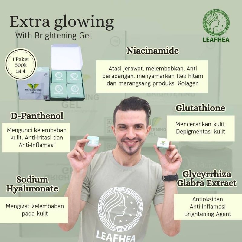 Leafhea Brightening Gel | Night Cream Leafhea | Krim Malam Leafhea | Original BPOM Skincare Halal Sa