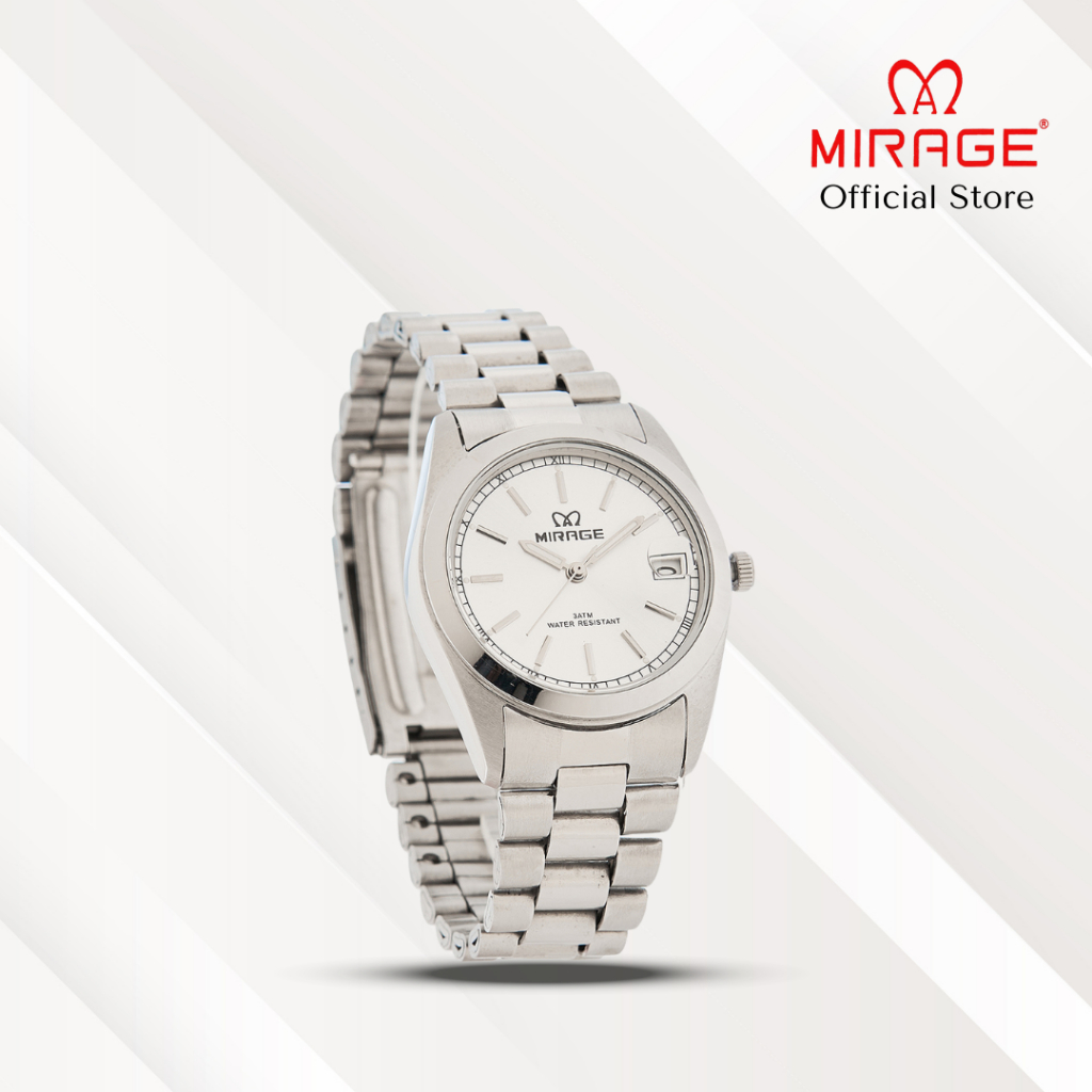 Mirage Jam Tangan Pria Analog TS 195 M Silver Original Stainless