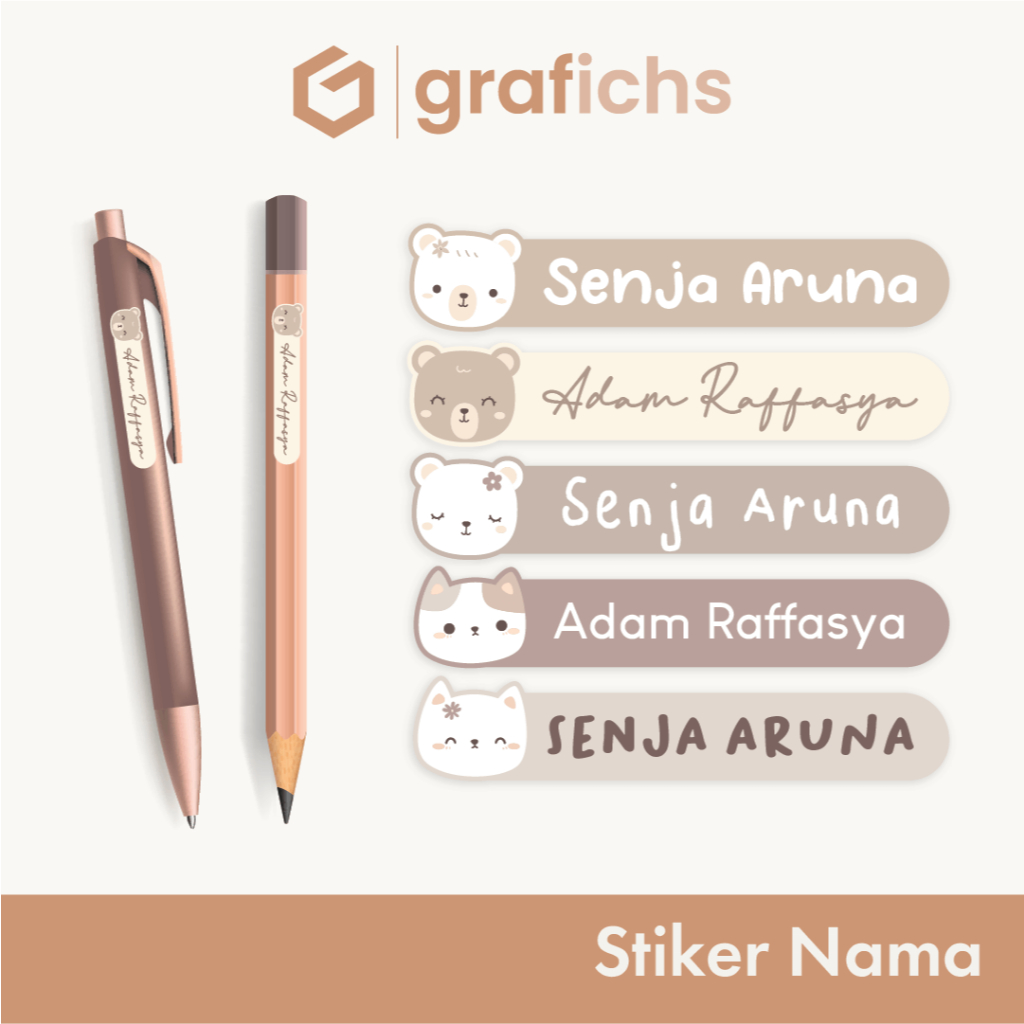 

[90 pcs] Stiker Nama Alat Tulis Sekolah GISS11-15 by Grafichs