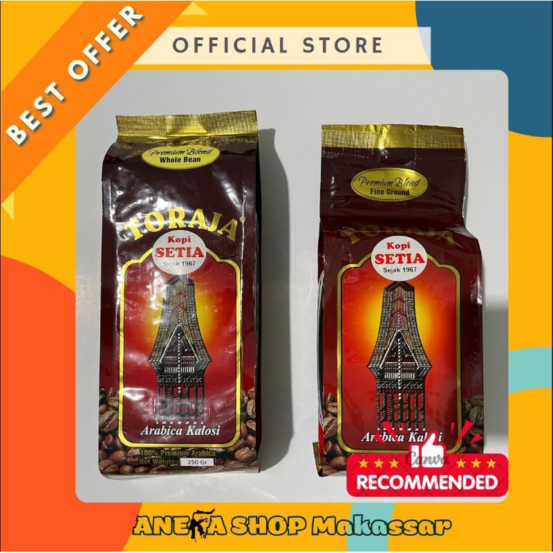 

Kopi Setia Toraja Arabica Kalosi Premium 250 gr / Aneka Shop Makassar