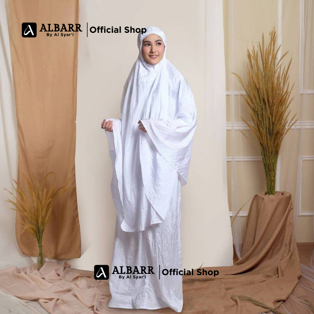Albarr Official - Mukena Traveling Dewasa Parasut Polos Premium Warna Putih by Albarr