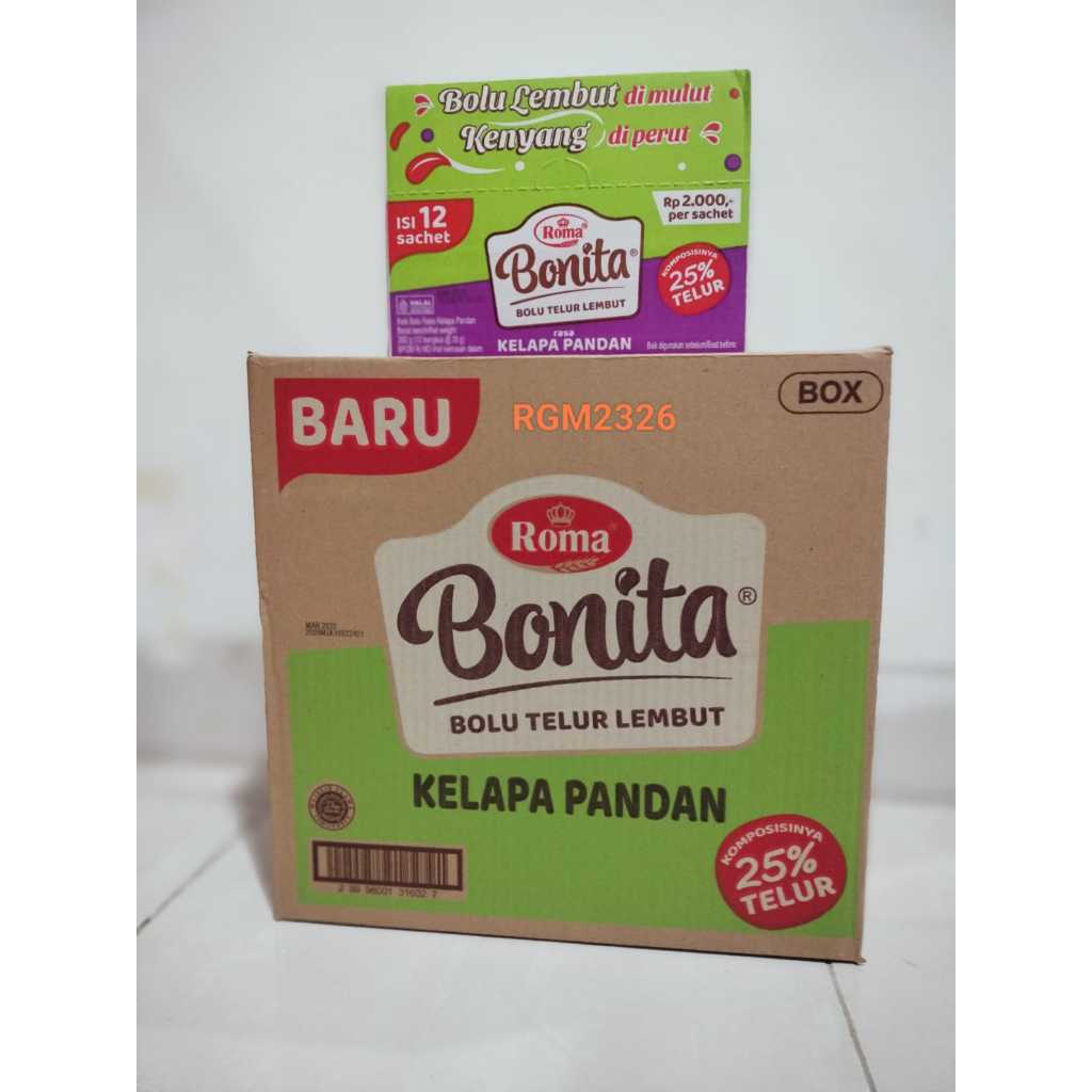 

Roma Bonita Rasa Kelapa Pandan - ( Per Karton)