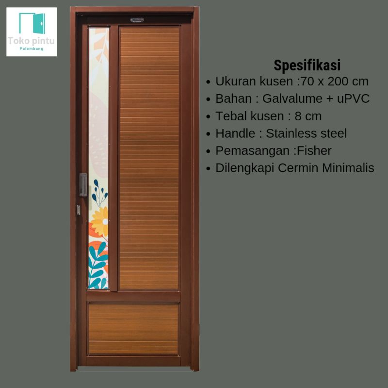 PINTU KAMAR MANDI I PINTU GALVALUME I PINTU MINIMALIS I PINTU ANTI KARAT I PINTU MODERN I PINTU BAJA l COKLAT