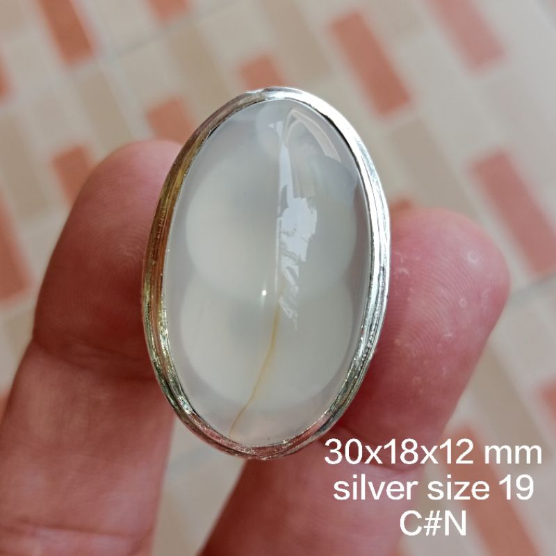 cincin perak pria, batu pandan sisik betok hq
