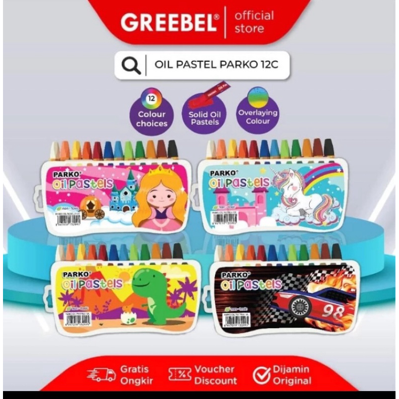 

Greebel Crayon Parko Oil Pastel 12 warna / crayon parko greebel