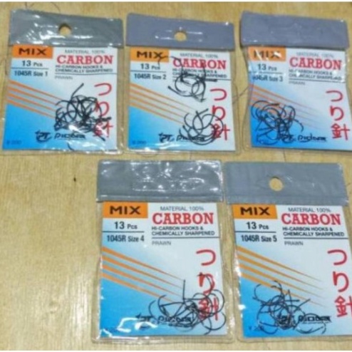 KODE F36A MATA PANCING UDANG MIX CARBON 145R per kotak 4 bungkus