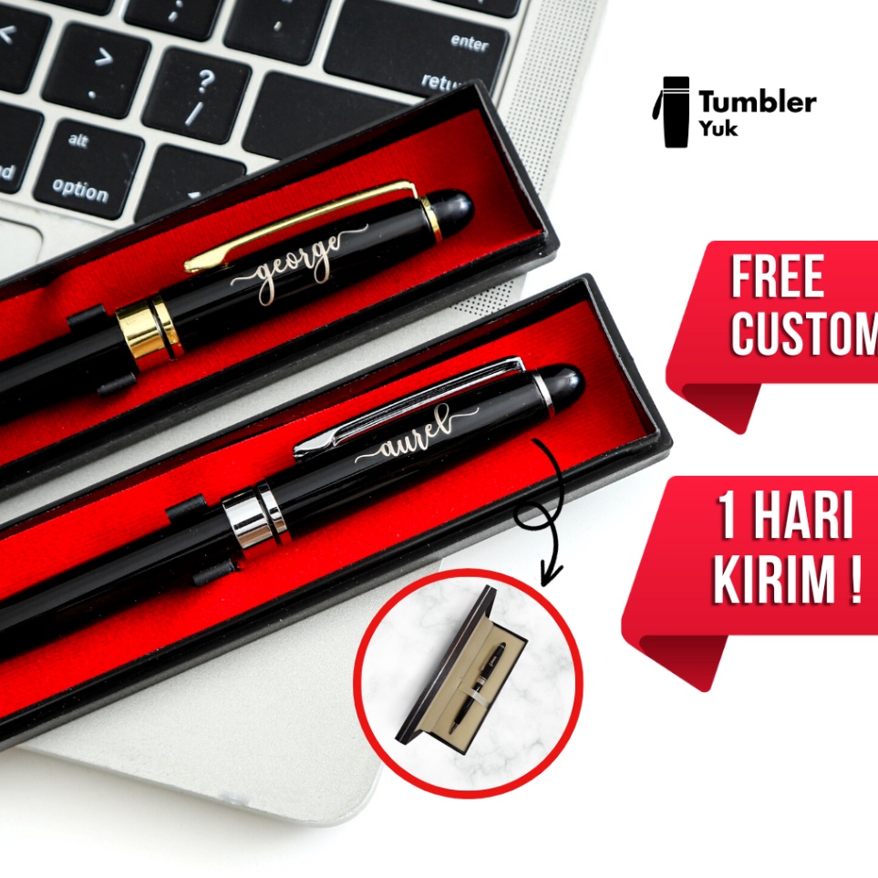 

KODE O74N Pulpen Estetik Pen Bolpoin Custom Nama dan Logo Box untuk souvenir kado hadiah