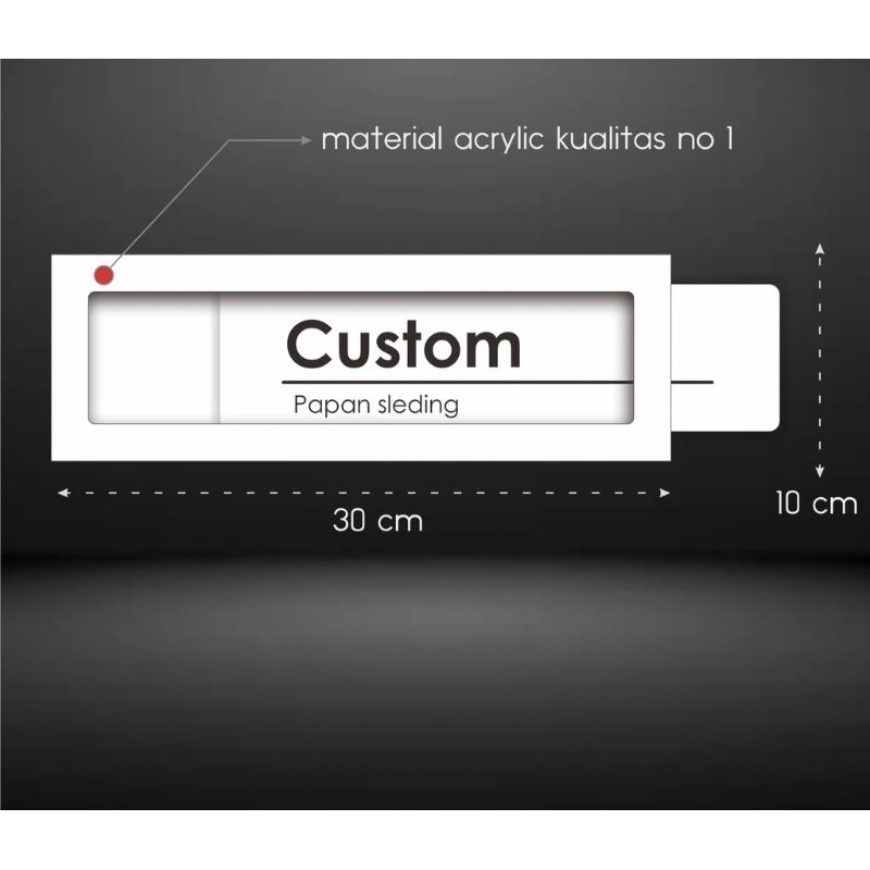 Custom Papan Nama Sliding Akrilik Untuk Ruangan Bahan Akrilik/Papan Nama Sliding Custom