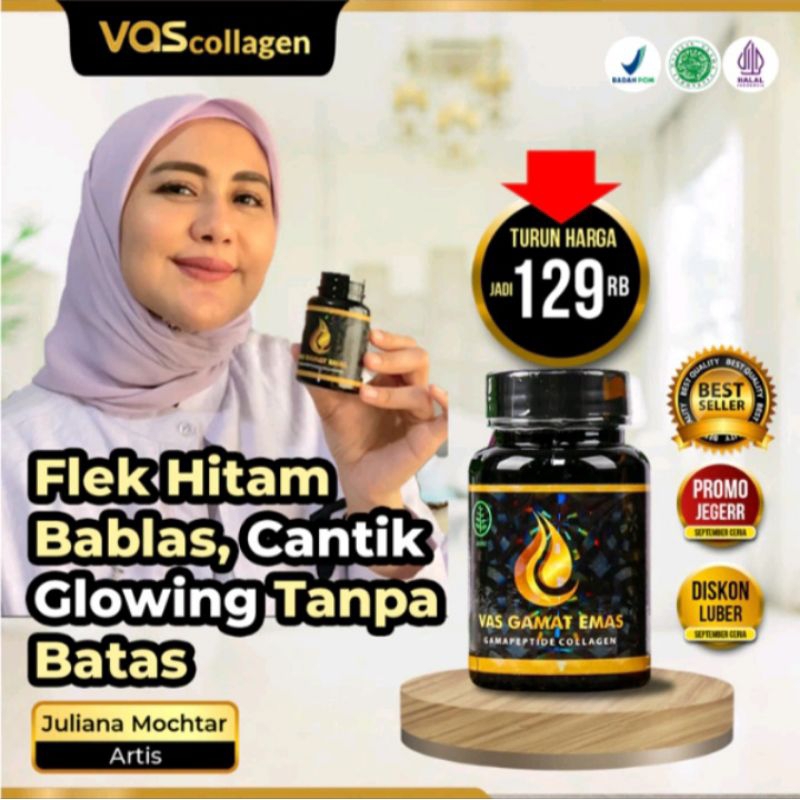 Vas gamat emas collagen colagen original 100% asli ori pemutih badan wajah glowing ampuh permanen