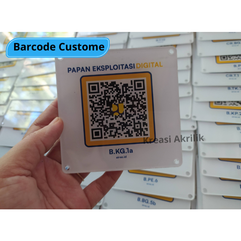 Barcode QR Code, Qris Barcode Akrilik Custom, Papan Barcode Ekploitasi Digital, Barcode Pertamina