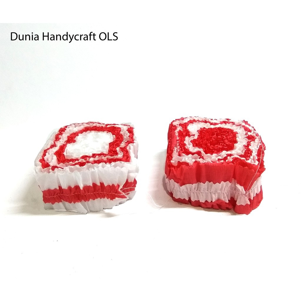 

SUNPARTY Kertas Krep Kerut Merah Putih / Hiasan gulung Merah Putih / Krep Jahit Merah Putih perpack isi 12 pcs