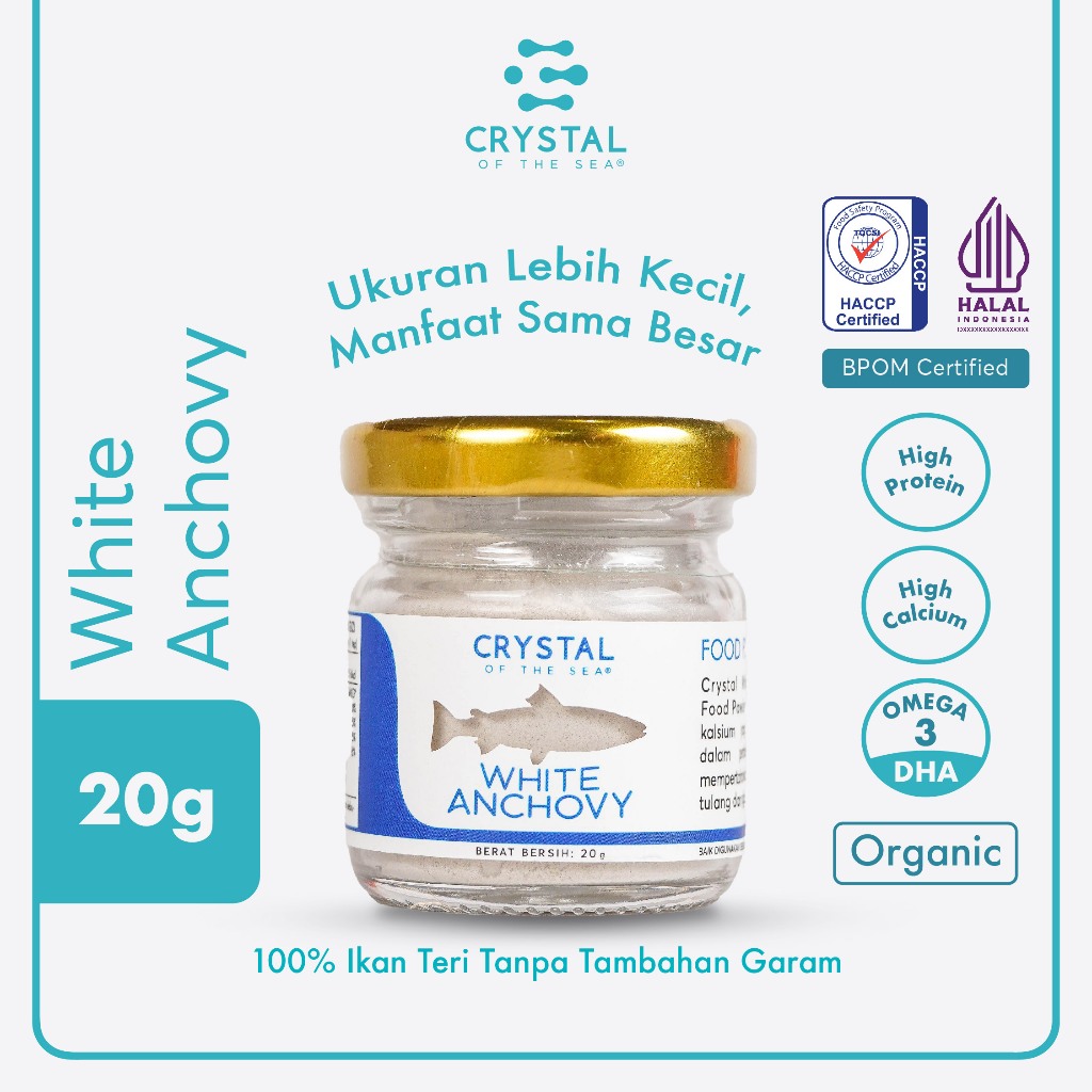 

Bubuk Ikan Teri Nasi Non-MSG Ukuran 20g | White Anchovy Powder (20g)