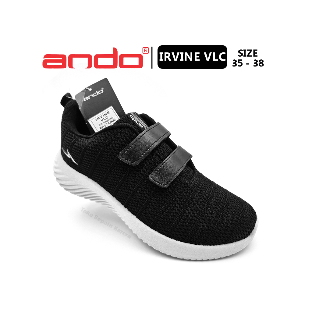 Sepatu Sekolah Anak SD SMP Remaja Perempuan/Laki Laki – ANDO – IRVINE VLC – Size 35-38 – Sneakers