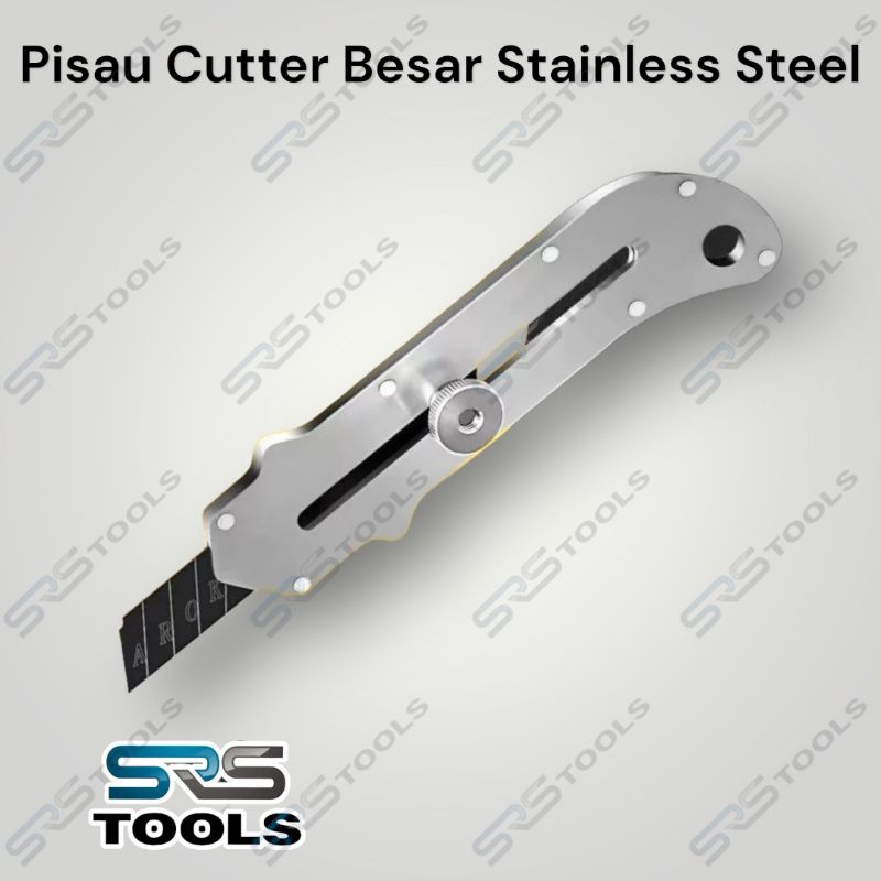 

Pisau Cutter Cuter Kater Stainless Steel Besar 18 mm Baja Anti Tahan Karat