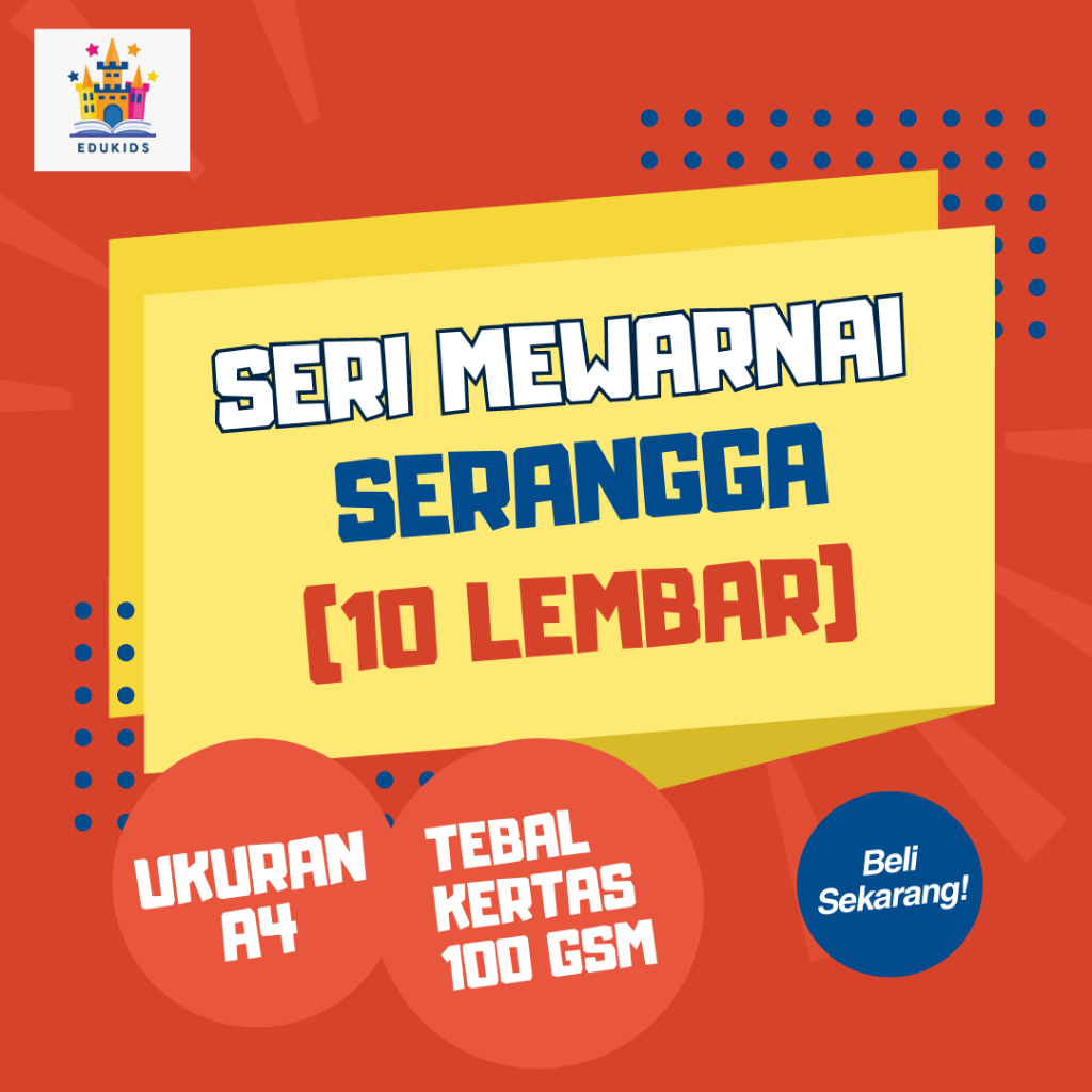 

[SERANGGA] KERTAS MEWARNAI ANAK / KERTAS GAMBAR MEWARNAI UNTUK ANAK PAUD TK SD - A4 TEBAL 100 gsm