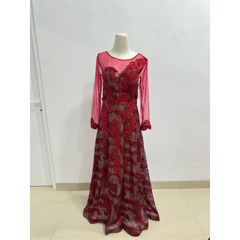 LONG DRESS MAROON/DRESS MAROON/DRESS MERAH/GAUN PESTA/GAUN FORMAL/FORMAL DRESS/DRESS PREWED/RED DRES