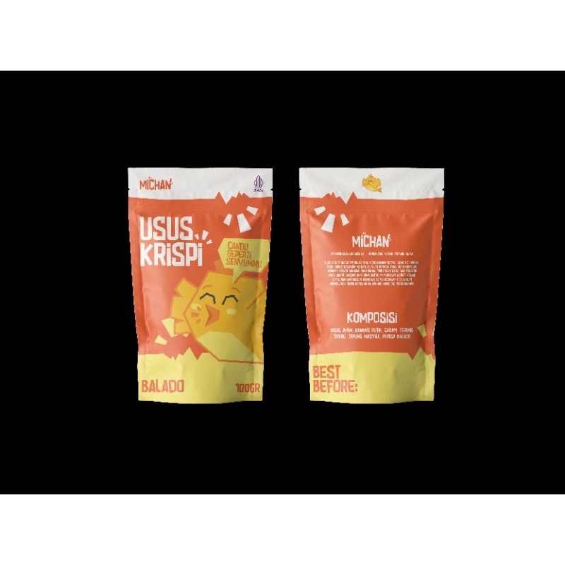 

Michan Usus Krispi Keripik Usus Rasa Balado Kemasan 100gram