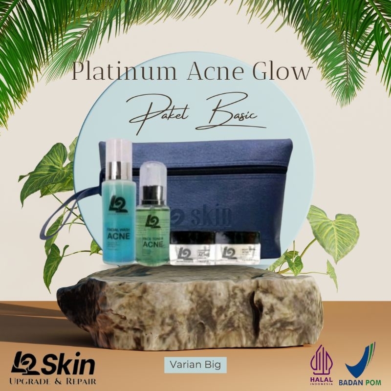 Paket L2 Skin Platinum Acne Glow Varian Big Paket Skincare BPOM Untuk Remaja Dan Dewasa