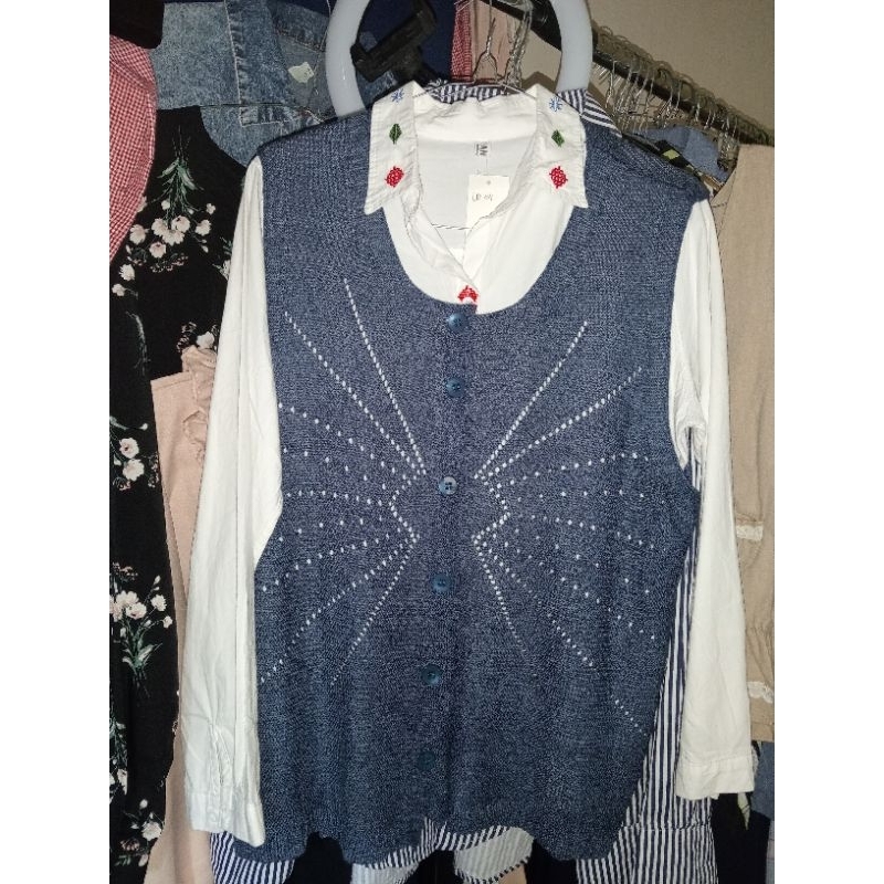 ATASAN KEMEJA BLOUSE VEST ROMPI SET (+admin)