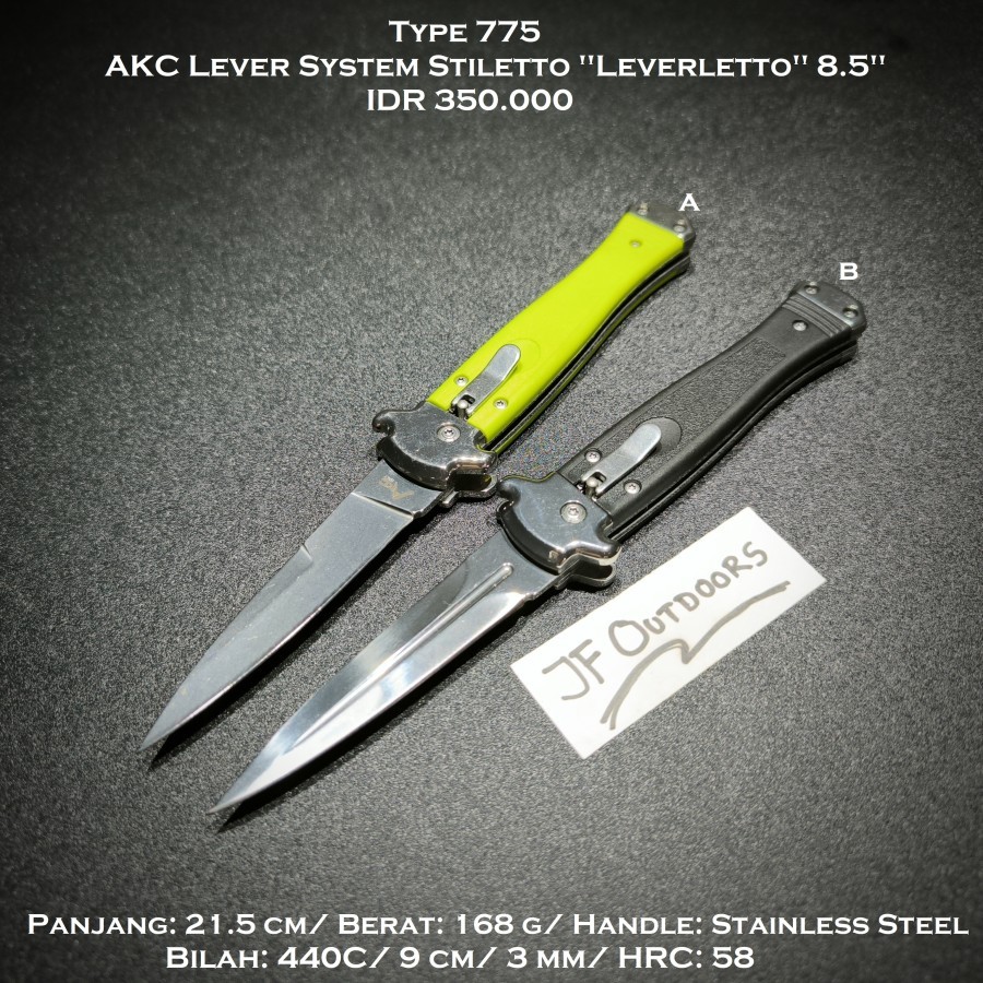 Pisau Surat EDC Outdoor Unboxing AKC Lever System Stiletto 8.5 inch Leverletto CSGO