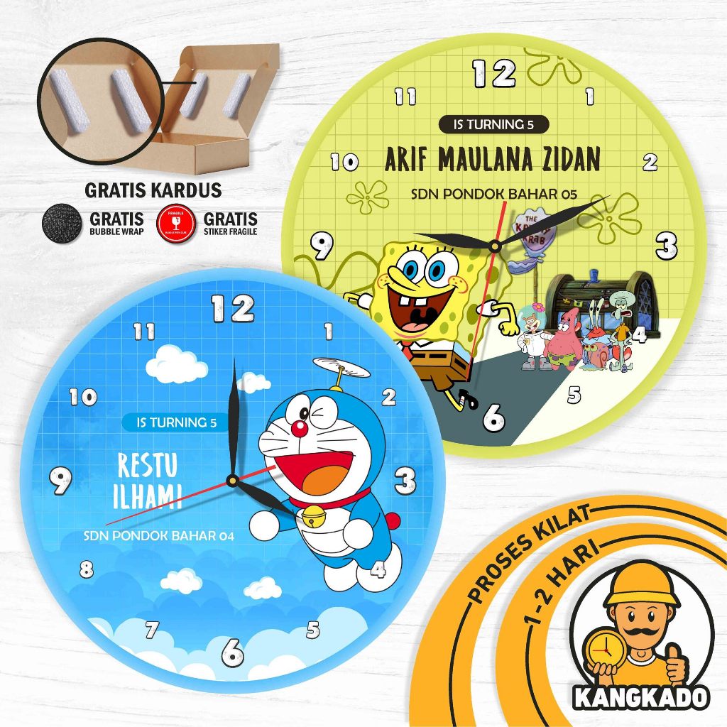 JAM DINDING KELULUSAN HADIAH GRADUATION ANAK MEJA DUDUK PERPISAHAN GIFT KENANG KENANGAN SEKOLAH UNIK