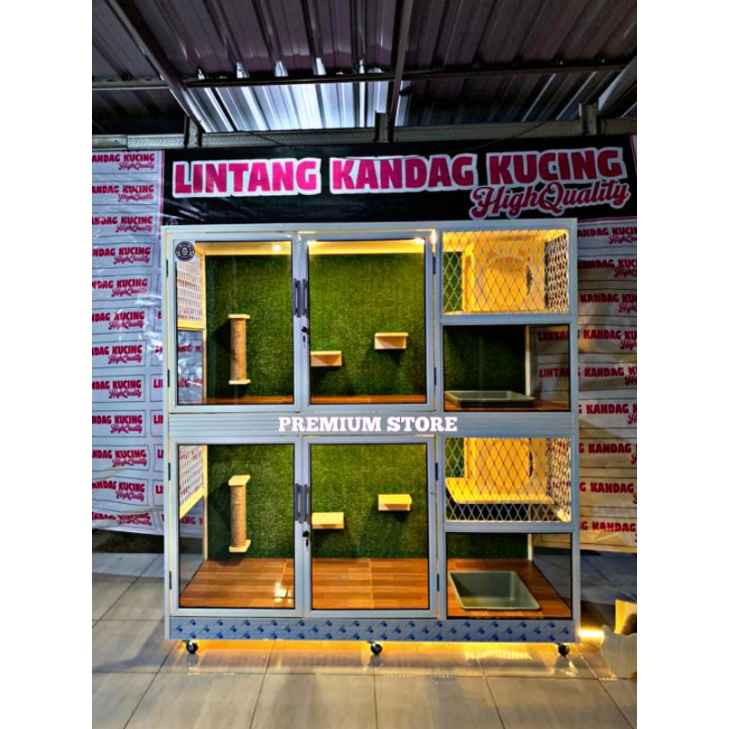 Kandang kucing alumunium 2 tingkat kandang kucing sultan kandang kucing premium rumah kucing
