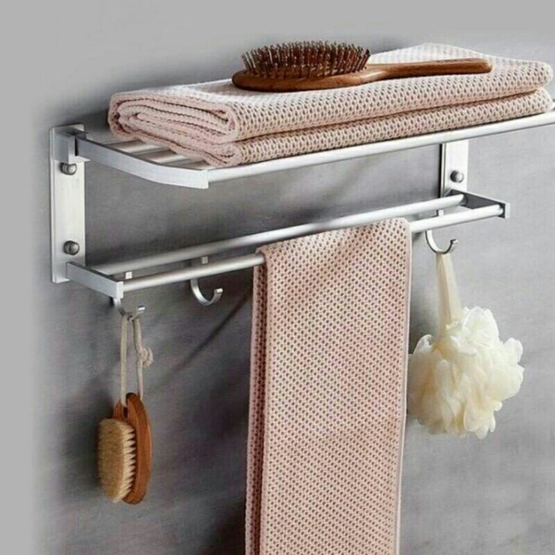Rak susun 2 bahan aluminium lebih ringan dan anti karat gantungan kapstok Rak Sudut Kamar Mandi Toil