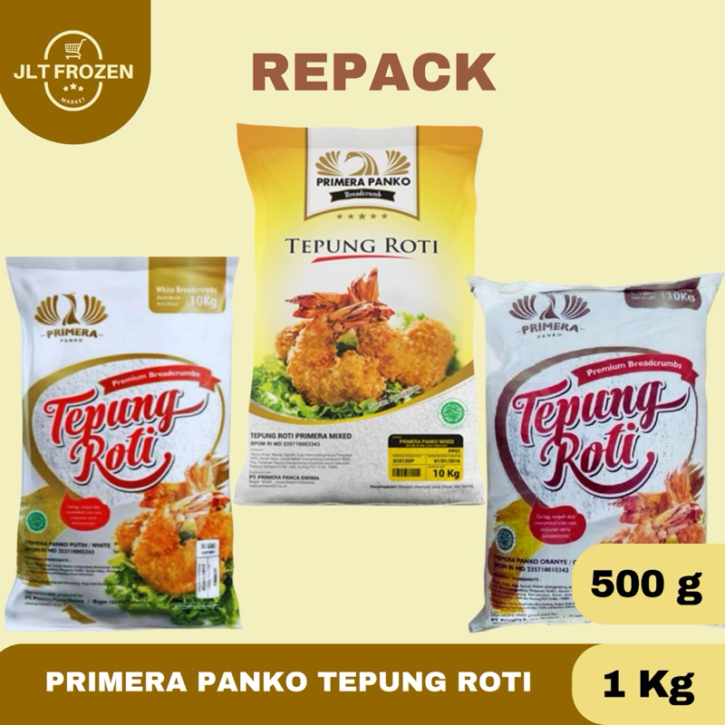 

Primera Panko Tepung Panir / Tepung Roti / Bread Crumbs Mix / White / Orange - REPACK 500g / 1kg