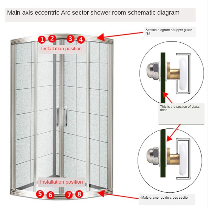 Roda Shower Box /Roda Sliding Pintu Kamar Mandi/Roller Pintu Shower-2pcs 25mm