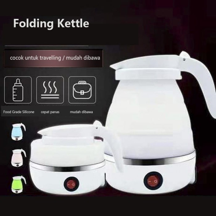 Teko Lipat Listrik Portable Folding Kettle Electric Pemanas Air Travel