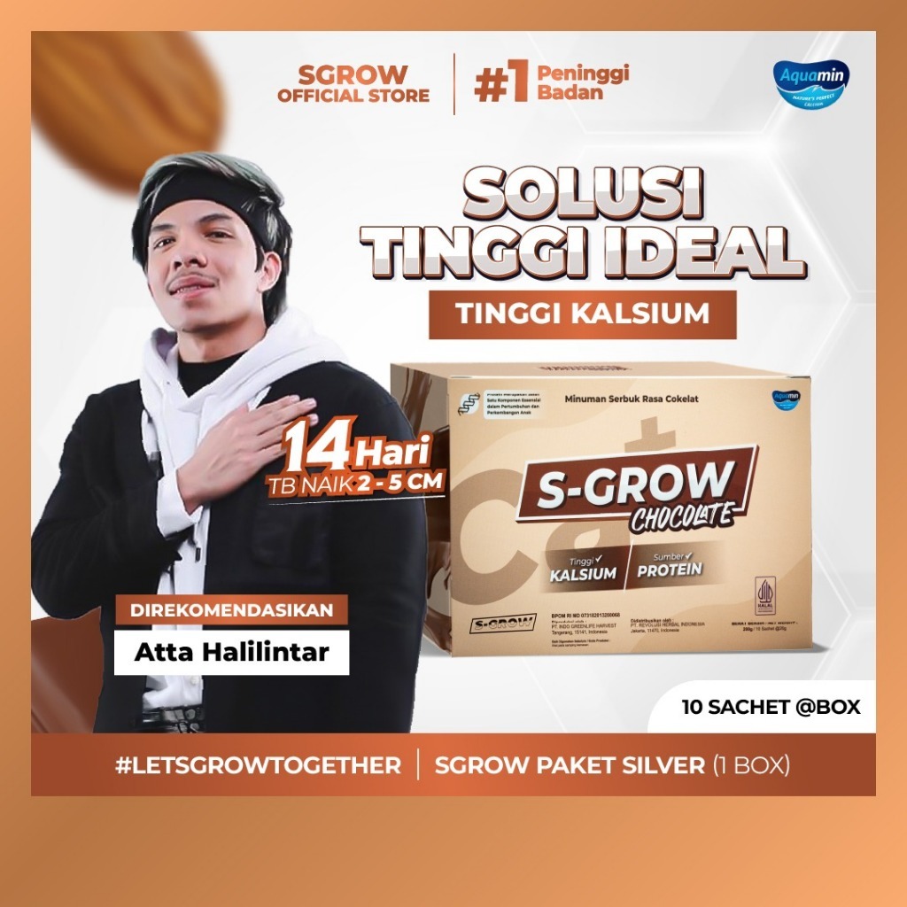 

S-GROW CHOCOLATE - Susu Peninggi Badan Terbaik (Free Skipping / Tumbler )