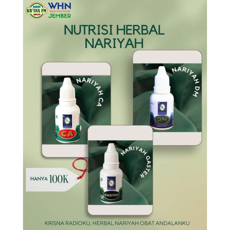 Nariyah Herbal Ca Nariyah Gaster Nariyah DM 100% Original