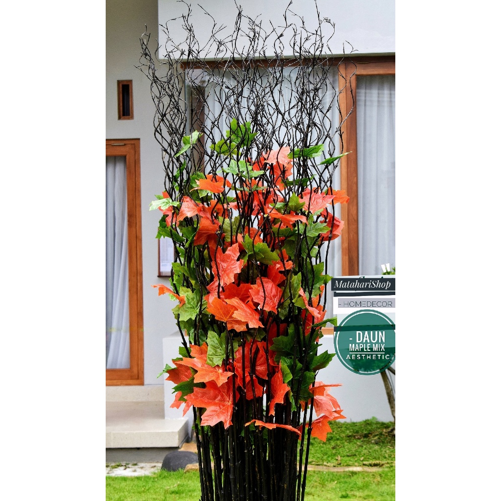 bambu ulir hias 1 Btg Bambu Ulir Hitam Maple Mix 170cm (Minimal Pembelian 10 Btg)