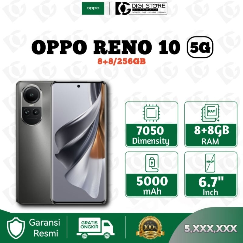 OPPO RENO 10 5G 8/256 Best Seller Terbaik Exteded Ram AMOLED