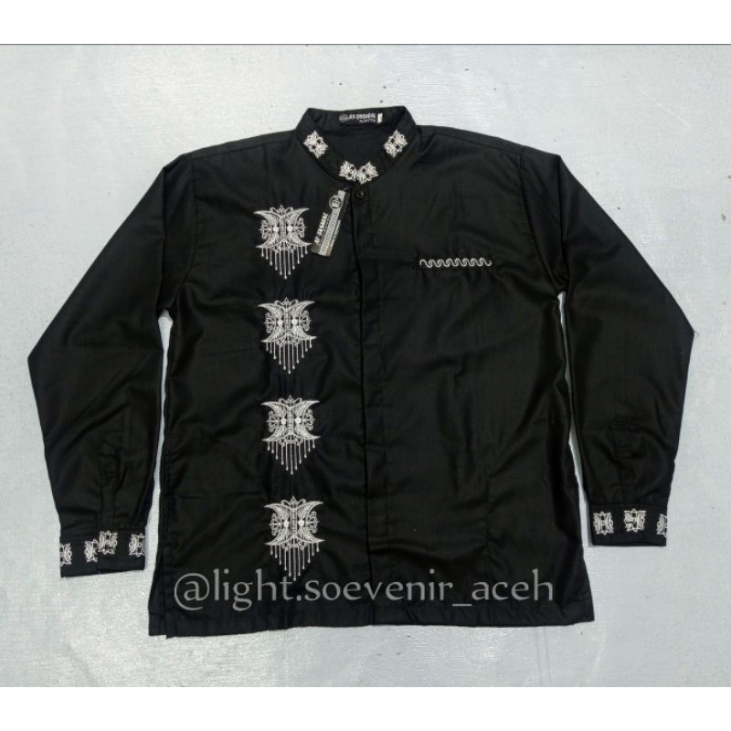 Baju Koko Aceh Bordiran Pintu Aceh Lengan Panjang/Baju Aceh Bordiran Pintu Aceh/Baju Kemeja Laki-Lak