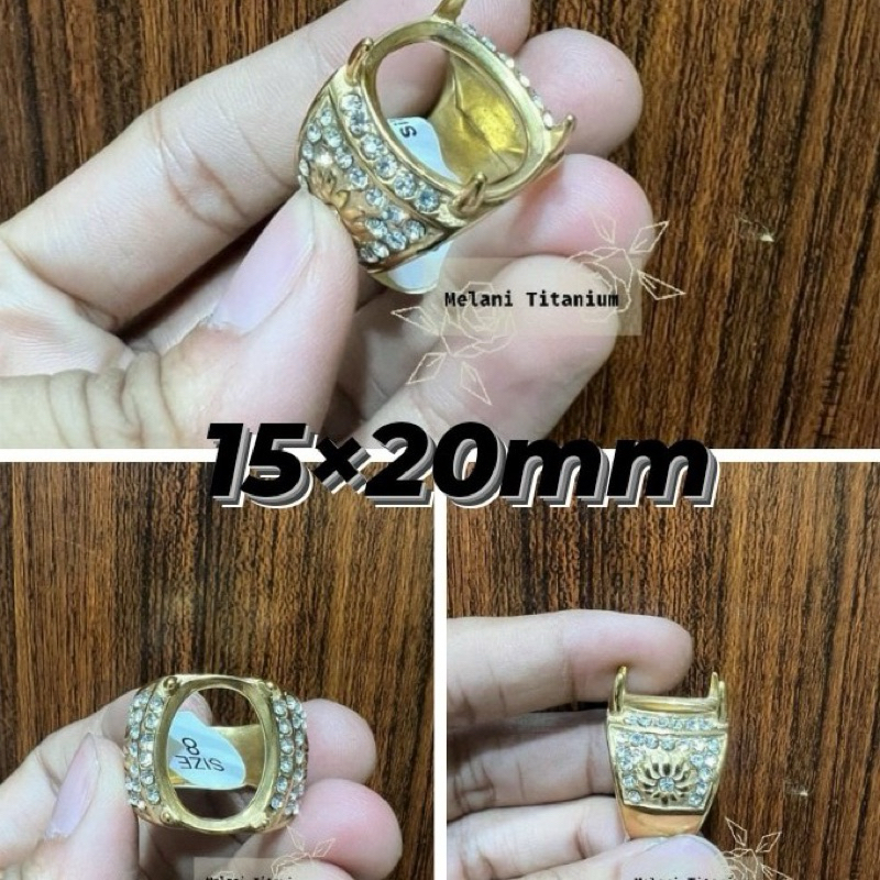 Ikatan Cincin Titanium Gigi 15x20mm Kuning