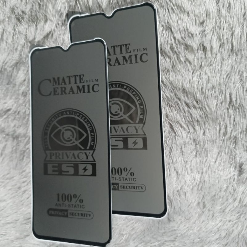 TG TPU OPPO A57 A57S Tempered Glass Ceramic Spy Anti SPY HITAM