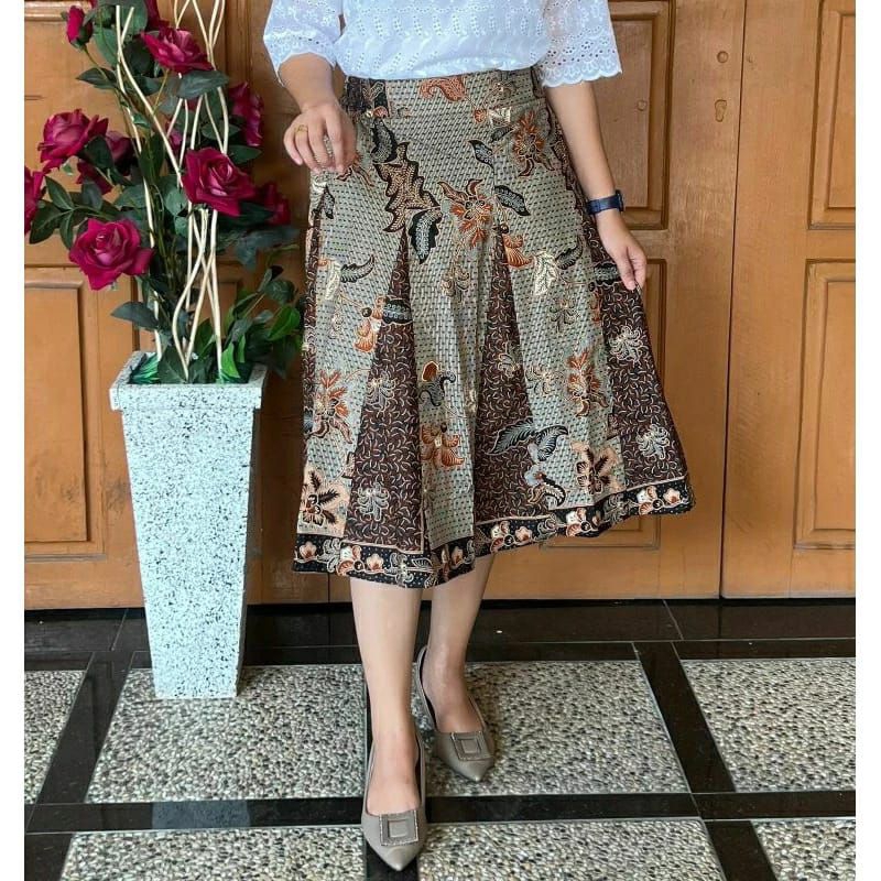 Rok kembang pecah 8 lapis furing katun 7/8 premium modern
