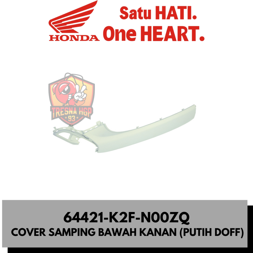 64421-K2F-N00ZQ COVER SAMPING BAWAH KANAN (PUTIH DOFF) SCOOPY ESP K2F ORIGINAL | COVER R UNDER SIDE 