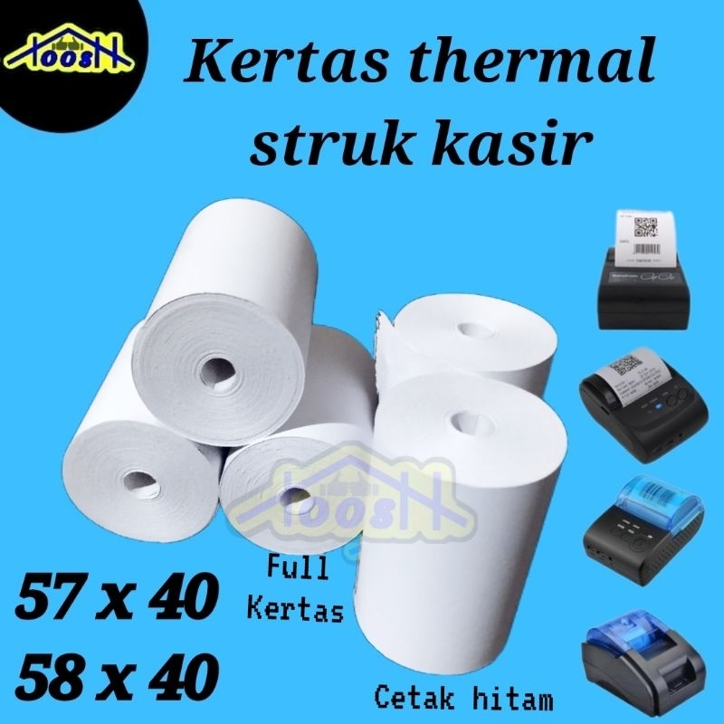 

Kertas Thermal struk 58x40 57x40 kertas struk edc 58x40 kertas printer thermal 58mm kertas termal 58mm thermal paper roll 58x40 57x40 kertas kasir toko spbu struk edc pom kertas thermal 58mm