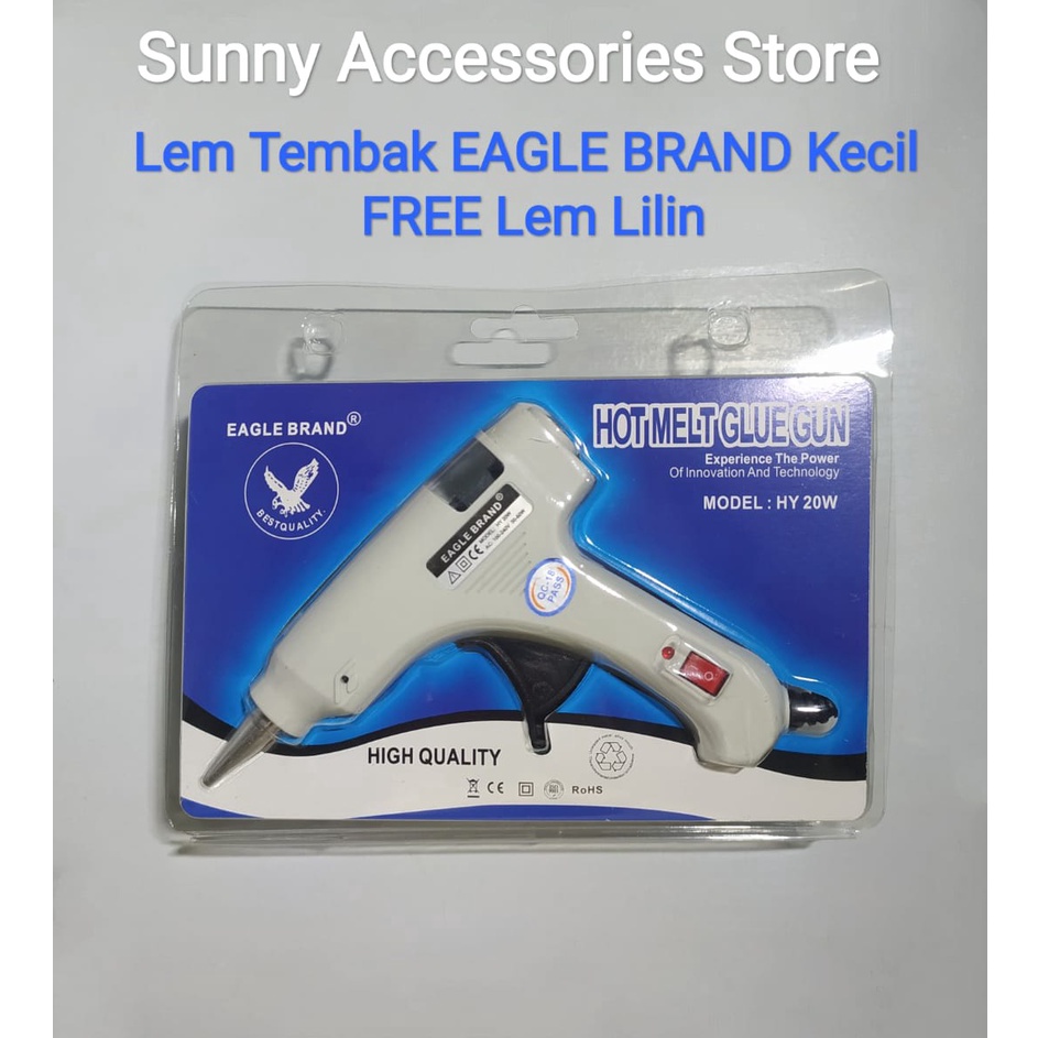 

Populer Lem Tembak Glue Gun Eagle Brand Kecil FREE Lem Lilin Premium Product