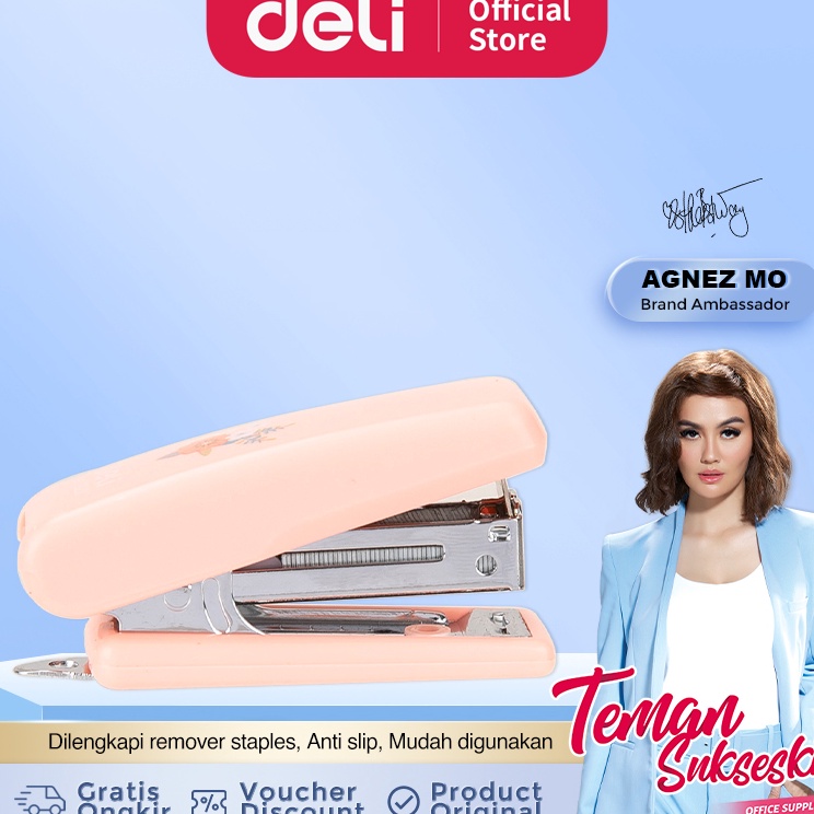 

Super Korting Deli Stapler Sekolah 1sheets dengan jepretan halus E222