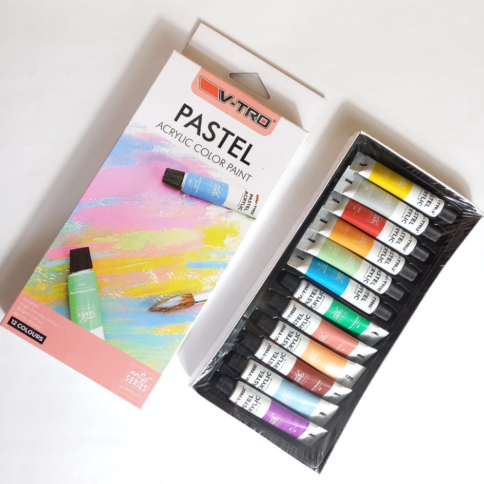 

Lagi Ramai Acrylic Paint Pastel Colour Cat Acrylic Pastel Vitro 12 Warna