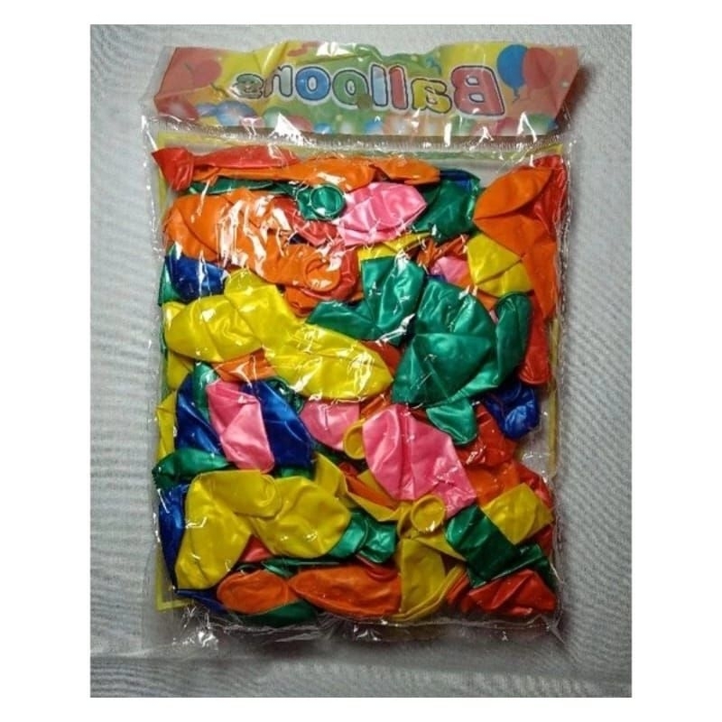 100 PCS BALON METALIC 7 INCH / BALON DEKORASI / BALON LATEK WARNA CAMPUR